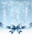 Christmas Holiday background with gift glossy bow Royalty Free Stock Photo