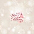 Christmas Holiday background with Snow flakes, Christmas tree, H Royalty Free Stock Photo