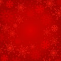 Christmas holiday background with snowflakes and stars in red. A