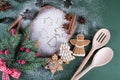 Christmas and holiday baking background. Royalty Free Stock Photo