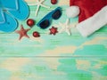 Christmas holiday at the beach concept