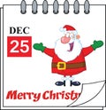 Christmas Holiday Calendar With Jolly Santa Claus With Open Arms Royalty Free Stock Photo