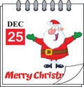 Christmas Holiday Calendar With Jolly Santa Claus With Open Arms