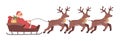 Christmas holiday character, Santa and reindeers Royalty Free Stock Photo