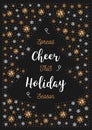 Christmas Holiday Cheer card, Xmas flyer, Greeting postcard, invitation, poster