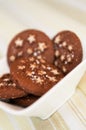 Christmas holiday dark chocolate cookies with white stars