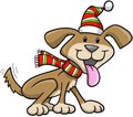 Christmas Holiday Dog Royalty Free Stock Photo