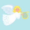 Christmas holiday flying happy angel with wings