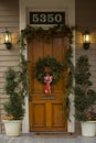 Christmas decorations on New Orleans door