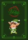 Christmas Holiday Greeting Card, Elf with Lollipop