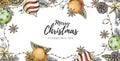 Christmas holiday hand drawign poster. Christmas greeting card