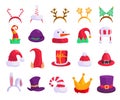 Christmas holiday hat or new year party mask icon