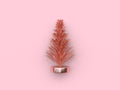christmas holiday new year concept abstract christmas tree-leaf metallic pink glossy reflection 3d render pink backgrou Royalty Free Stock Photo