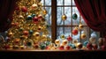 christmas holiday ornaments on tree