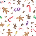 Christmas Holiday Candy Cane seamless vector pattern