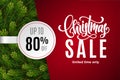 Christmas holiday sale 80 percent off Royalty Free Stock Photo