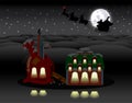 Christmas holiday polar night scene. Royalty Free Stock Photo