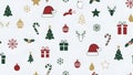 Christmas Holiday Seamless Pattern with Festive Icons Royalty Free Stock Photo