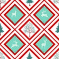 Christmas holiday seamless pattern on geometric background,for decorative,apparel,fashion,fabric,textile,print or wallpaper Royalty Free Stock Photo