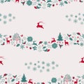 Christmas holiday seamless repeat pattern with traditional symbols for decorative,fashion,fabric,textile,print or wrapping paper Royalty Free Stock Photo