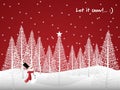 Christmas Holiday Season Background With Let It Snow! Text.