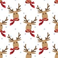 Red nose reindeer in winter custom seamless pattern.