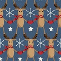 Red nose reindeer in winter custom seamless pattern.