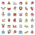 Christmas Holiday Set of Icons Vector Illustration Royalty Free Stock Photo