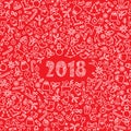 Christmas holiday snow background. Happy New 2018 Year greeting Royalty Free Stock Photo