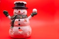 Christmas Holiday Snowman Candle Holder Justified Left Frame Red Festive Decorative Figurine