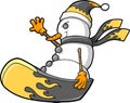 Christmas Holiday Snowman snowboard