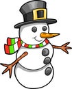 Christmas Holiday Snowman Vector