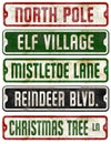 Christmas Holiday Theme Street Signs Collection