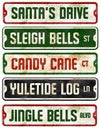 Christmas Holiday Theme Street Signs Collection Jingle Bells