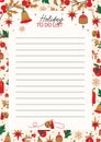 Christmas holiday to do list. Cards for notes, education and notes with Christmas and New Years elements illustrations. Template