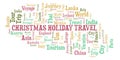 Christmas Holiday Travel word cloud. Royalty Free Stock Photo