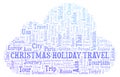 Christmas Holiday Travel word cloud. Royalty Free Stock Photo