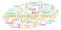 Christmas Holiday Travel word cloud. Royalty Free Stock Photo