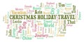 Christmas Holiday Travel word cloud. Royalty Free Stock Photo