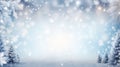 Christmas holiday trees. Border snow background. Snowflakes Royalty Free Stock Photo