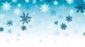 Christmas holiday winter blue gradient background with falling snow, white snowflakes for New Year card banner with copy space Royalty Free Stock Photo