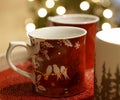 Christmas Holiday Winter Coffee Tea Mugs Cups Royalty Free Stock Photo