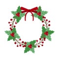 Christmas Holiday Wreath Icon Royalty Free Stock Photo