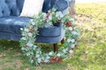 Christmas holiday wreath vintage coach