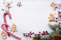 Christmas holidays composition on white background with copy spa Royalty Free Stock Photo