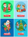 Christmas Holidays, Santa Claus and Snow Maiden Royalty Free Stock Photo