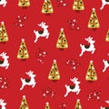 Christmas holidays seamless repeat vector pattern Royalty Free Stock Photo