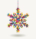 Christmas holidays triangle snowflake