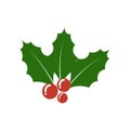 Christmas Holly berry icon. Christmas symbol. Royalty Free Stock Photo