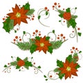 Christmas holly berry icon collection. Vector Royalty Free Stock Photo